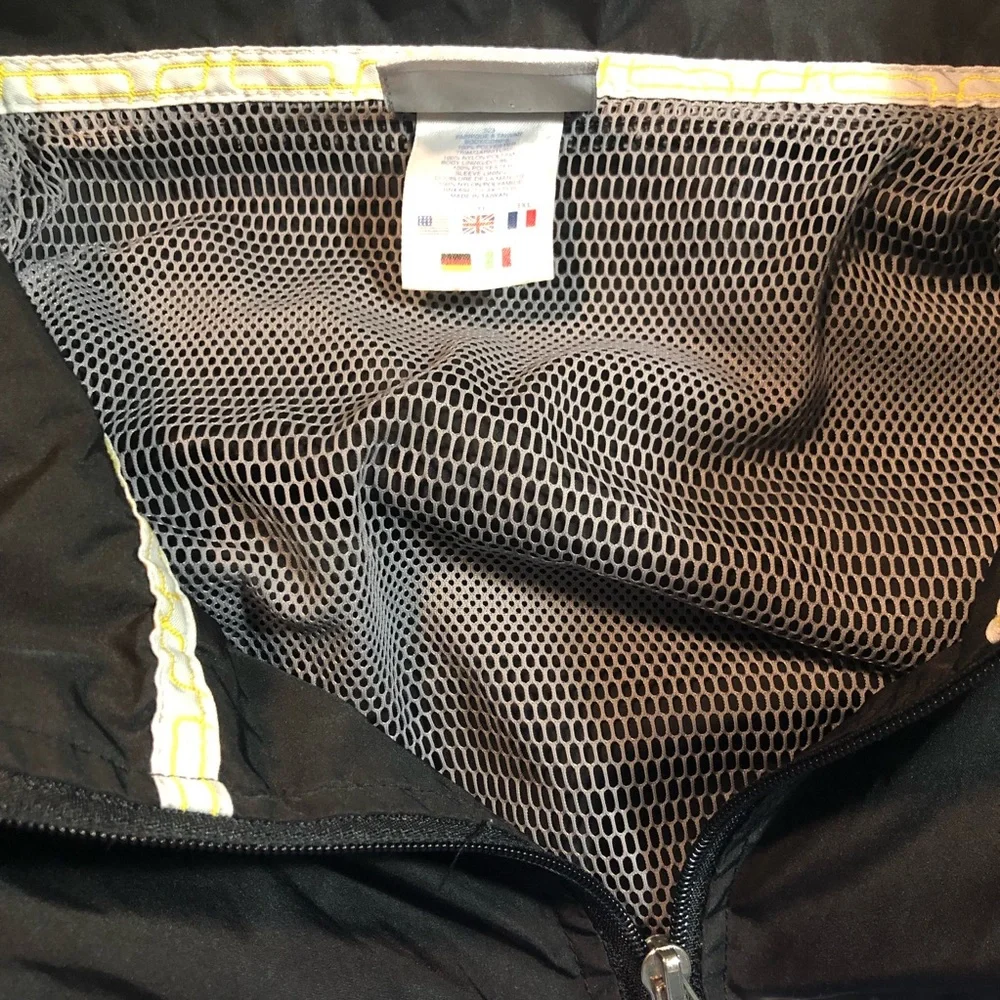 Vintage Reebok Windbreaker Jacket Black Mens 2XL Pullover Pockets 1/4 Zip - Picture 7 of 7